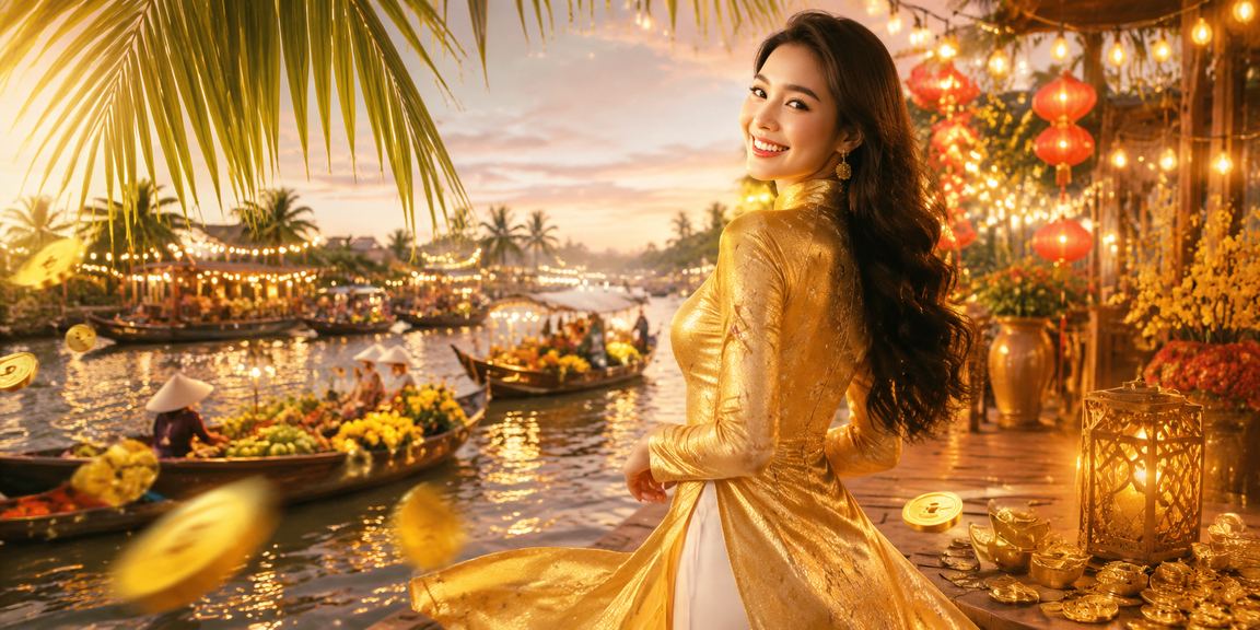Cảnh đêm sôi động với bàn casino và cờ Việt Nam tại trung tâm giải trí 843